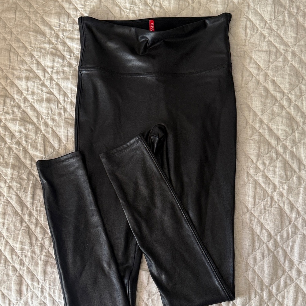 Spans Black Faux Leather Leggings